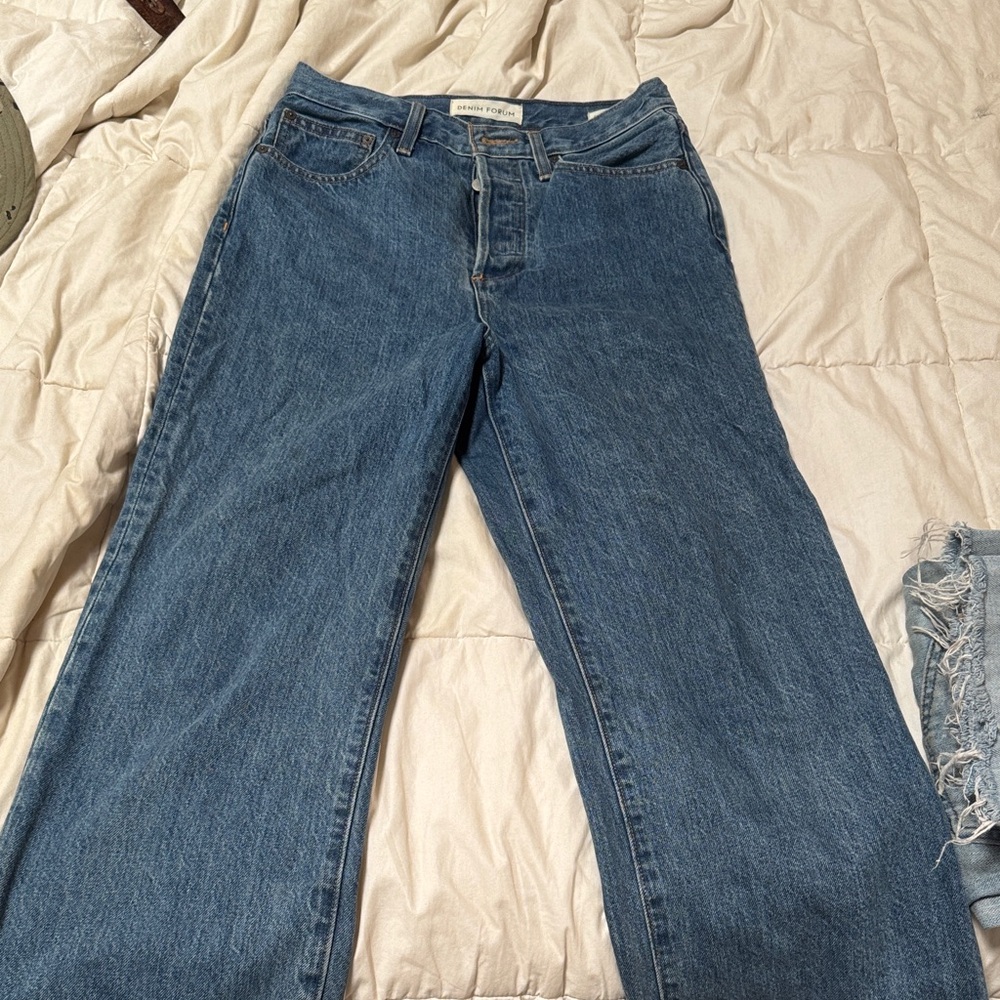 Denim Forum Classic Blue Straight Leg Jeans